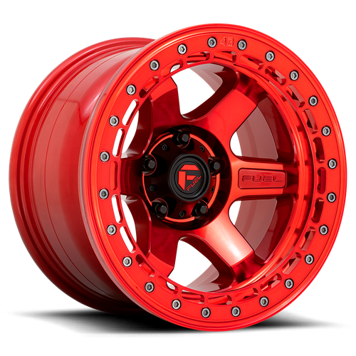 Fuel Off-Road 1-Piece D123 Block Beadlock Candy Red With Candy Red Ring