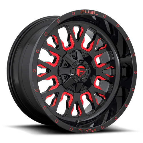 Fuel Off-Road 1-Piece D612 Stroke Gloss Black Red Tinted Clear