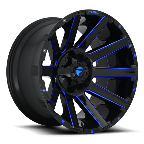 Fuel Off-Road 1-Piece D644 Contra Gloss Black Blue Tinted Clear