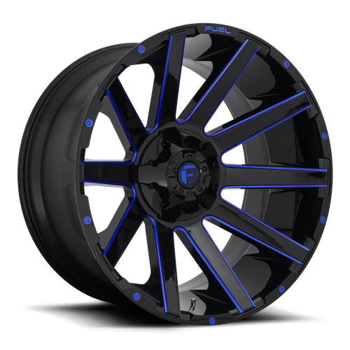 Fuel Off-Road 1-Piece D644 Contra Gloss Black Blue Tinted Clear