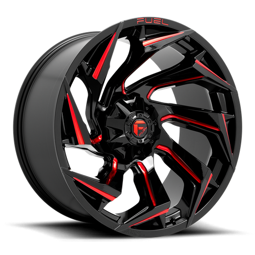 Fuel Off-Road 1-Piece D755 Reaction Gloss Black Milled With Red Tint