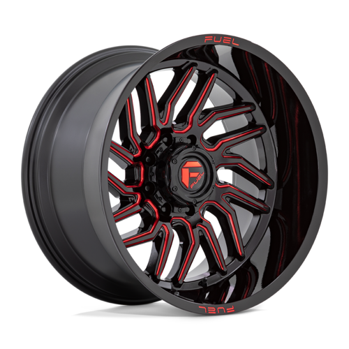 Fuel Off-Road 1-Piece D808 Hurricane Gloss Black Milled Red Tint