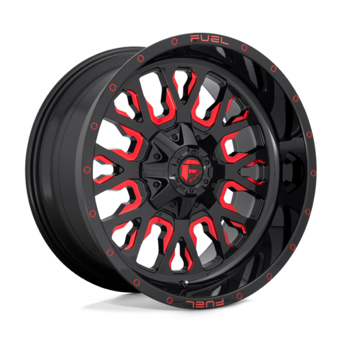 Fuel Off-Road 1-Piece D612 Stroke Gloss Black Red Tinted Clear